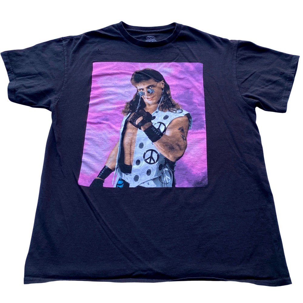 WWE Legends Shawn Michaels HBK Graphic T-Shirt Mens Large Black Ripple Junction